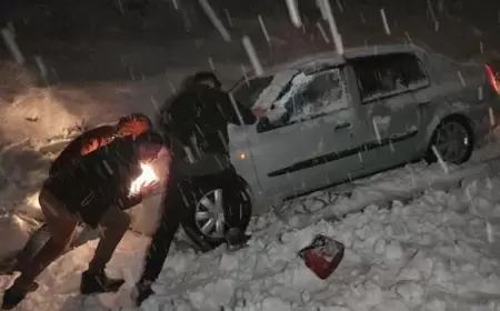 Karabük’te Kar Yağışı Ulaşımı Felç Etti