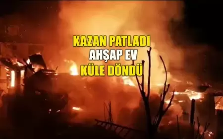 Kalorifer Kazanı Patladı, Ahşap Ev Kül Oldu