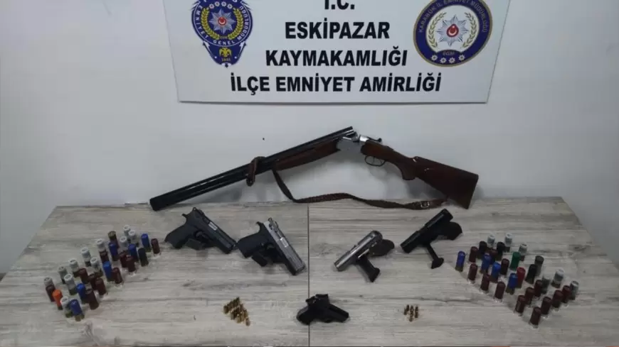 Eskipazar’da Ruhsatsız Silah Baskını: Cephanelik Gibi Ev