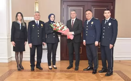 VALİ MUSTAFA YAVUZ'A 10 NİSAN POLİS HAFTASI ZİYARETİ