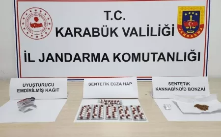 KARABÜK'TE JANDARMA'DAN UYUŞTURUCU OPERASYONU: ÇOK SAYIDA HAP ELE GEÇİRİLDİ