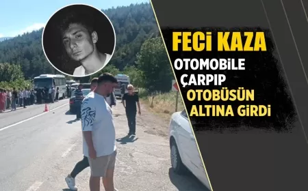 KARABÜK'TE FECİ KAZA: MOTOSİKLET SÜRÜCÜSÜ OTOMOBİLE ÇARPIP OTOBÜSÜN ALTINA GİRDİ