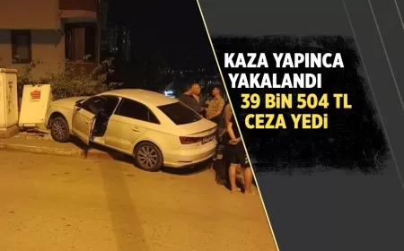 KARABÜK'TE POLİSTEN KAÇAN SÜRÜCÜ KAZA YAPINCA YAKALANDI: 39 BİN 504 TL CEZA