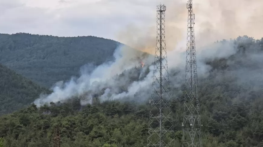 KARABÜK'TE YILDIRIM DÜŞMESİ SONUCU ÇIKAN ORMAN YANGINI KONTROL ALTINDA
