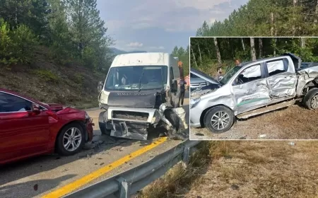 SAFRANBOLU'DA ZİNCİRLEME KAZA: 2 ORMAN GÖREVLİSİ YARALANDI