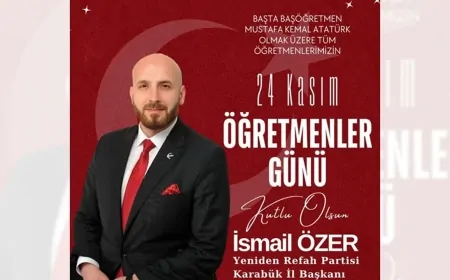 BAŞKAN İSMAİL ÖZER'DEN 24 KASIM ÖĞRETMENLER GÜNÜ MESAJI