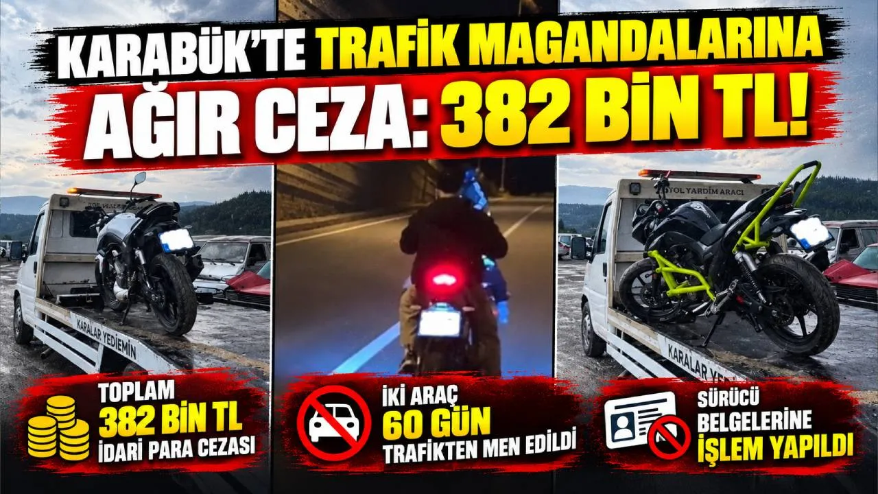 KARABÜK’TE TRAFİK MAGANDALARINA AĞIR CEZA: 382 BİN TL!