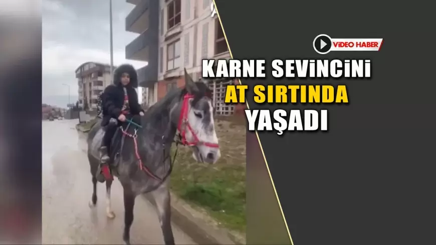 Safranbolu'da Öğrenci Karne Sevincini At Üstünde Yaşadı