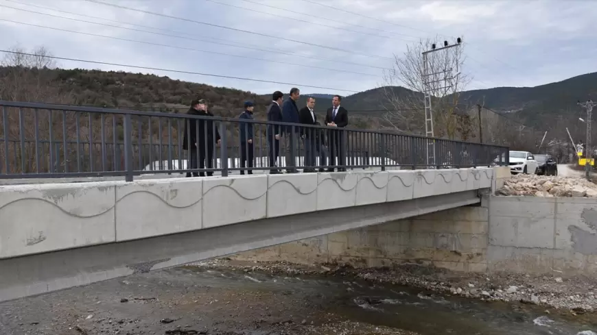 Vali Yavuz, Selde Yıkılan ve Yeniden Yapılan Köprüde İncelemelerde Bulundu