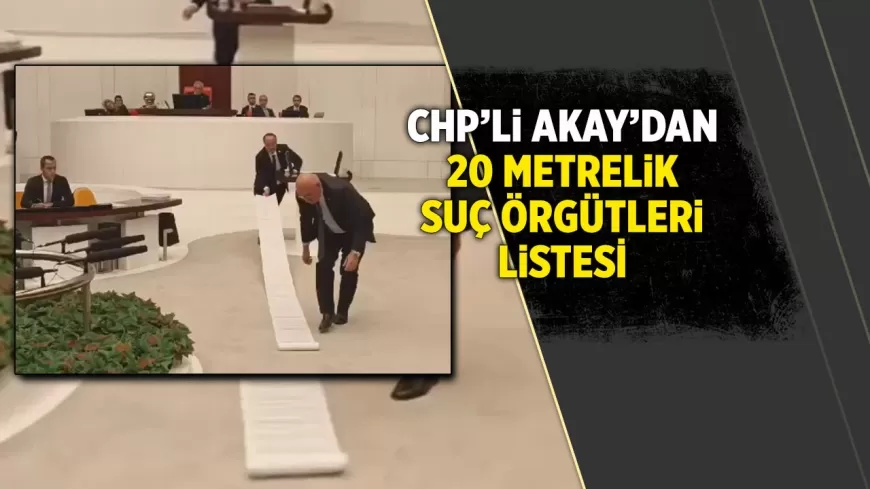 CHP'Lİ MİLLETVEKİLİ MECLİS'TE 20 METRELİK SUÇ ÖRGÜTLERİ LİSTESİ AÇTI