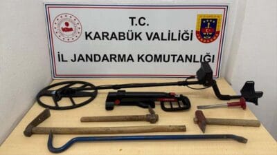 Karabük Safranbolu'da define aramak için izinsiz kazı yapan 2 kişi