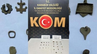 Karabük Emniyet KOM Şube, Eskipazar'da düzenlediği operasyonda farklı dönemlere ait