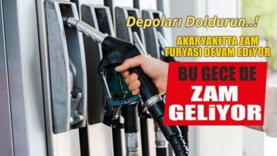 AKARYAKITTA ZAM FURYASI DEVAM EDİYOR: BU GECE DEV ZAM VAR! Akaryakıt fiyatları durmuyor! Bu gece yarısından itibaren geçerli olmak üzere