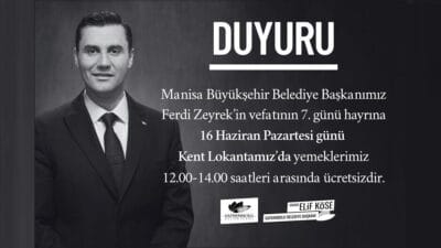 SAFRANBOLU BELEDİYESİ’NDEN FERDİ ZEYREK’İN 7. GÜNÜNDE HAYIR YEMEĞİ Safranbolu Belediyesi, Ferdi Zeyrek’in vefatının 7. günü dolayısıyla Kent Lokantası’nda