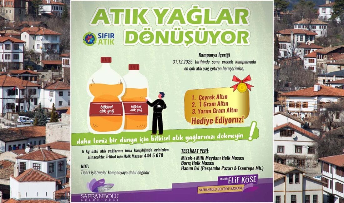 Safranbolu Belediyesi, en fazla atık yağ getiren bireysel katılımcılara altın