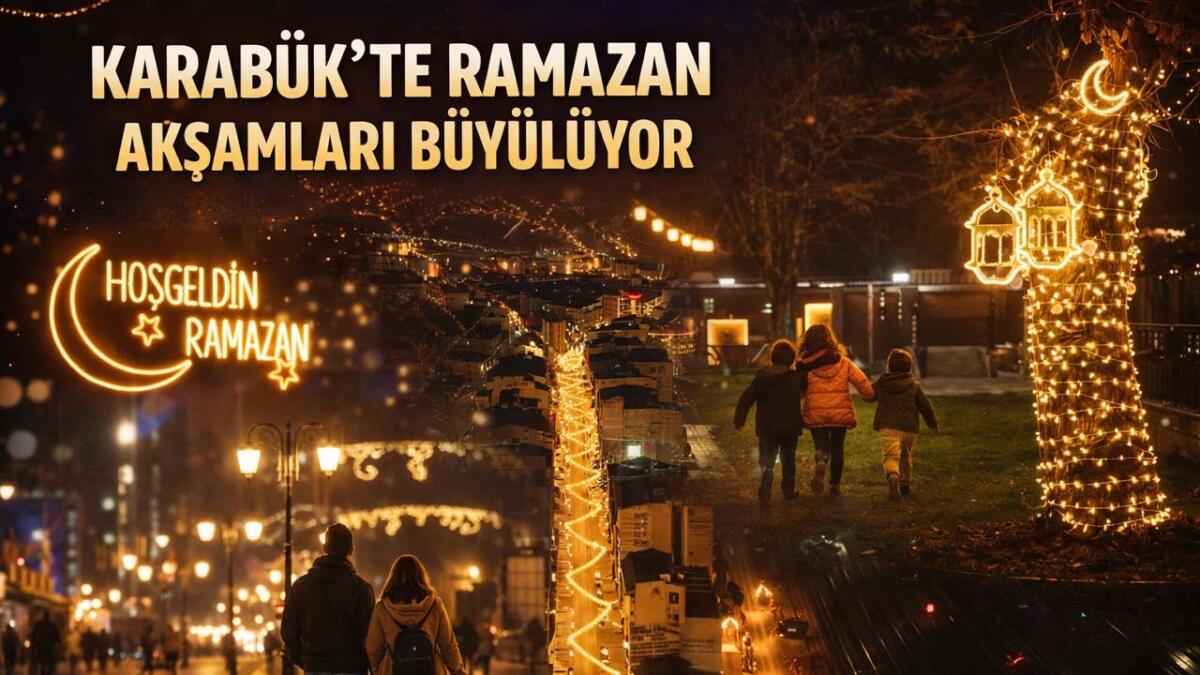 Karabük sokakları 2026 Ramazan ayında ışıl ışıl parlıyor. Manevi huzurun