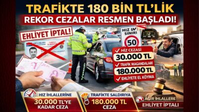 Trafikte yeni dönem resmen başladı! Trafik Cezası 180 bin TL'ye