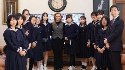 Japon öğrenciler Safranbolu’da Başkan Elif Köse’yi ziyaret etti. Kültürel buluşma