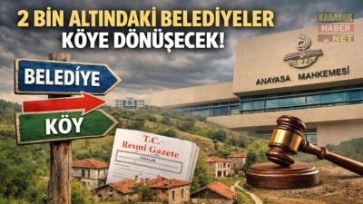 AYM, nüfusu 2 binin altına düşen belediyelerin köye dönüştürülmesini onayladı.