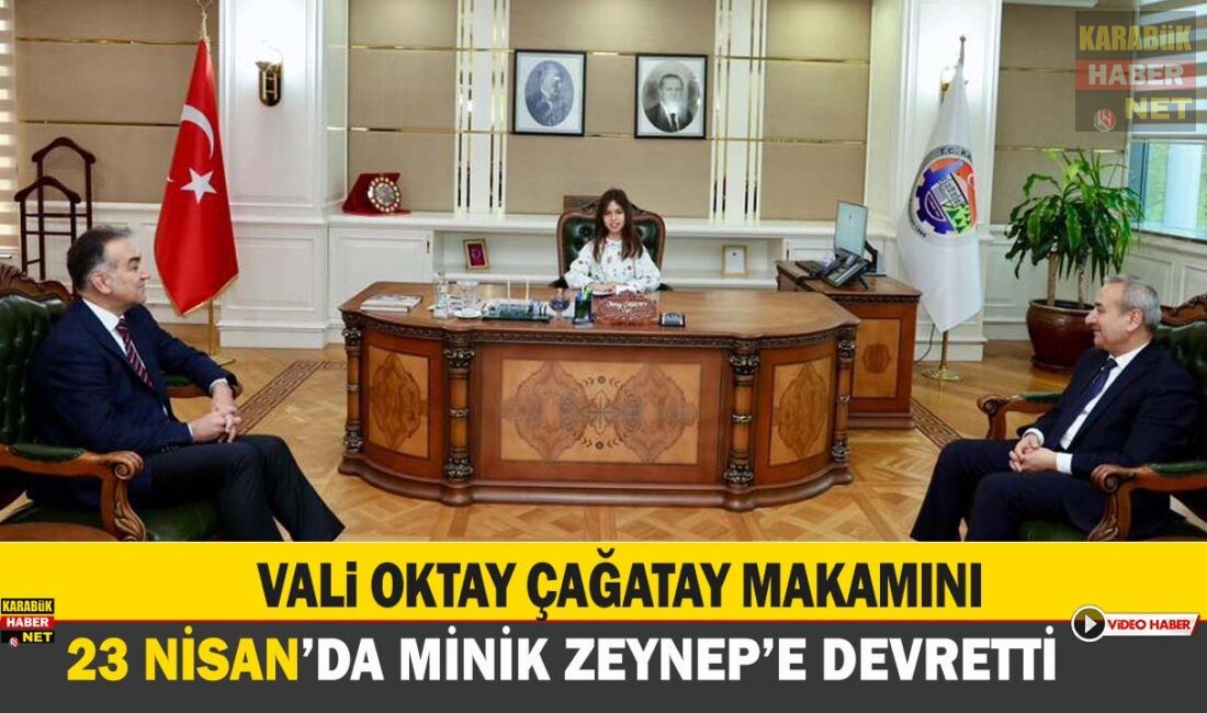 Vali Oktay Çağatay, 23 Nisan kapsamında makamını temsili olarak öğrenci