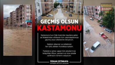 BAŞKAN ÖZKAN ÇETİNKAYA’DAN CİDE İÇİN GEÇMİŞ OLSUN MESAJI Karabük Belediye Başkanı Özkan Çetinkaya, Kastamonu'nun Cide ilçesinde meydana gelen